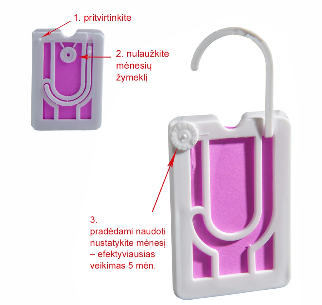 Ataka Moth riidekoi plastikust riputi putukatõrjevahendiga 2 tk - Image 2