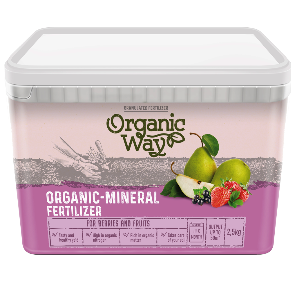 Granuleeritud orgaaniline mineraalväetis- Marjadele ja Viljapõõsastele 2,5 kg (Plastämber)