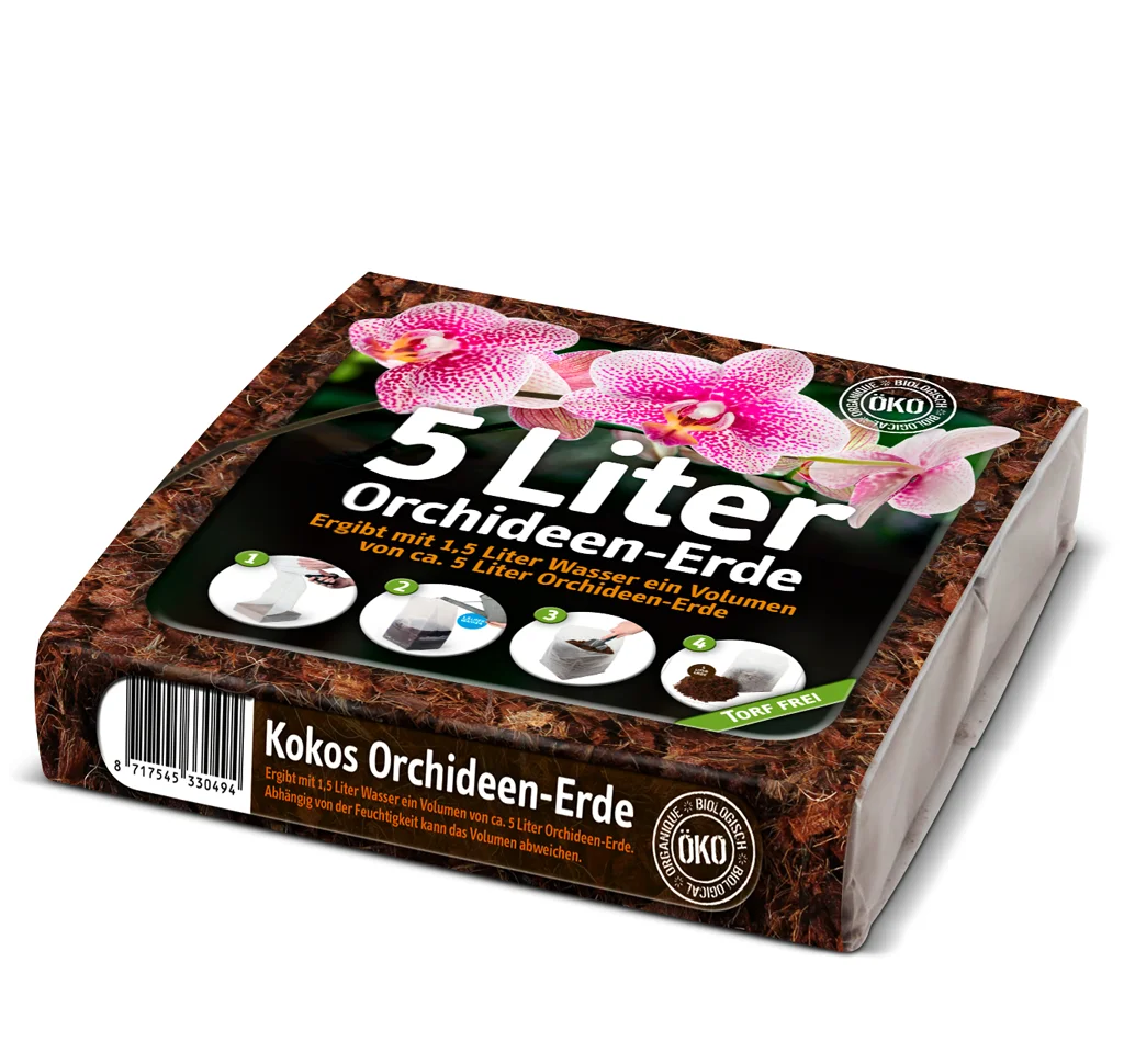Kokos Orhideen-Erde Istutussegu orhideedele 24x13x4 cm 5 l