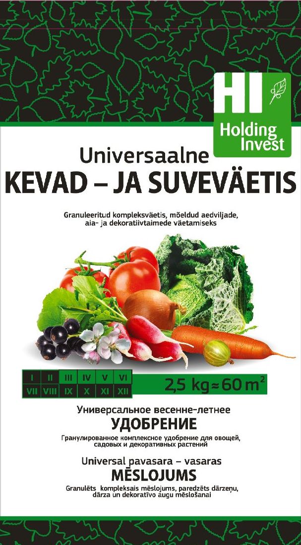Universaalne kevad- ja suveväetis 2,5 kg